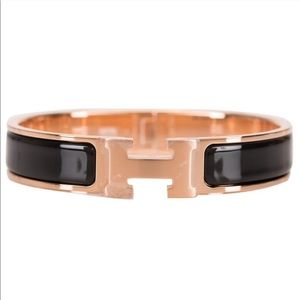 Hermes Cuff rose gold & black